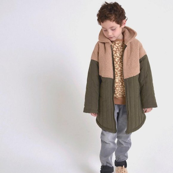 BNWT Milk & Biscuits Quilted Overcoat w/ Shearling 9-10Y 150cm - Picture 1 of 6